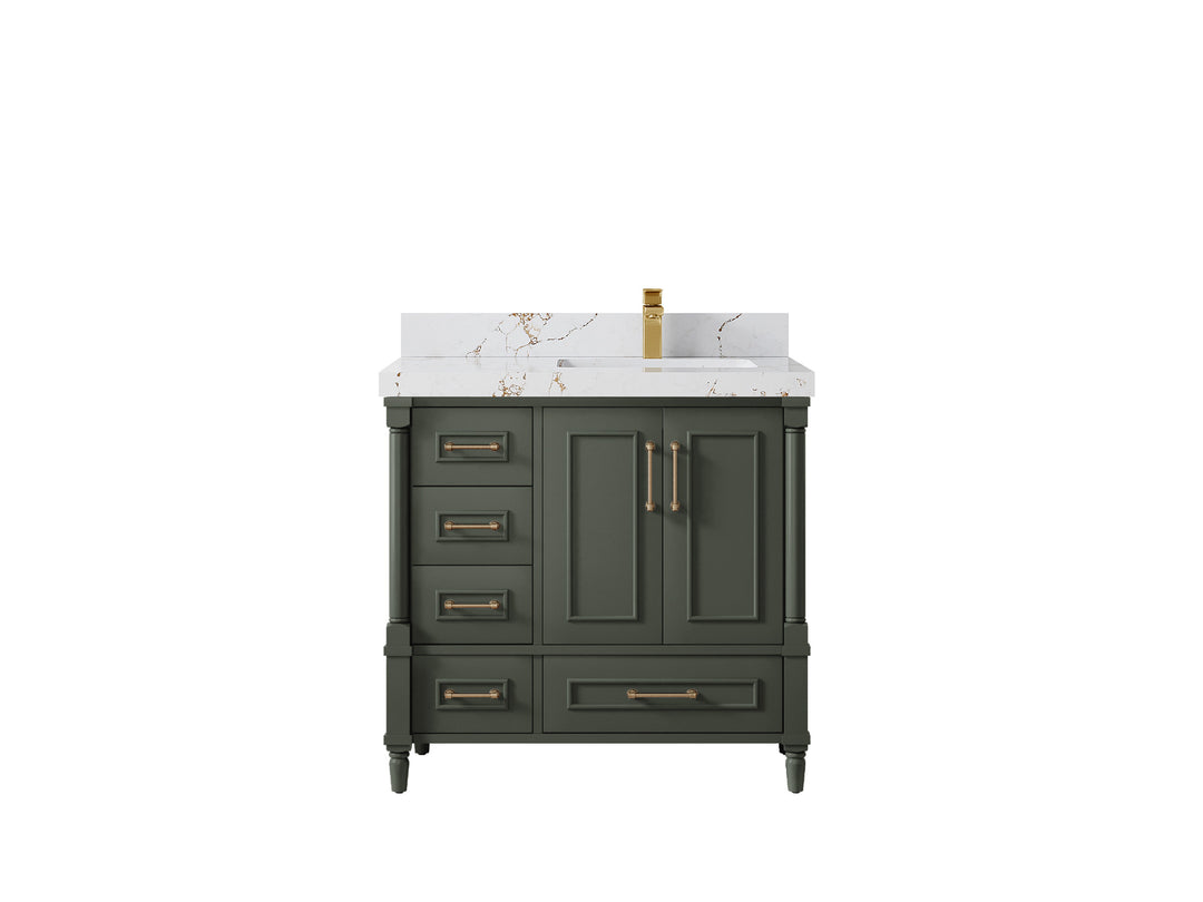 Aberdeen 36 in. W x 22 in. D Right Offset Sink Bathroom Vanity