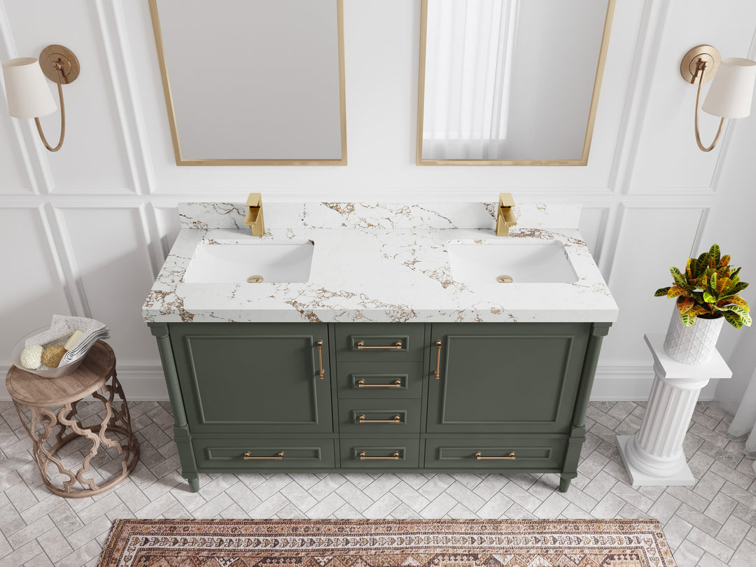 Aberdeen 60 in. W x 22 in. D Double Sink Bathroom Vanity