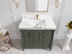 Aberdeen 36 in. W x 22 in. D Center Sink Bathroom Vanity - photo 37