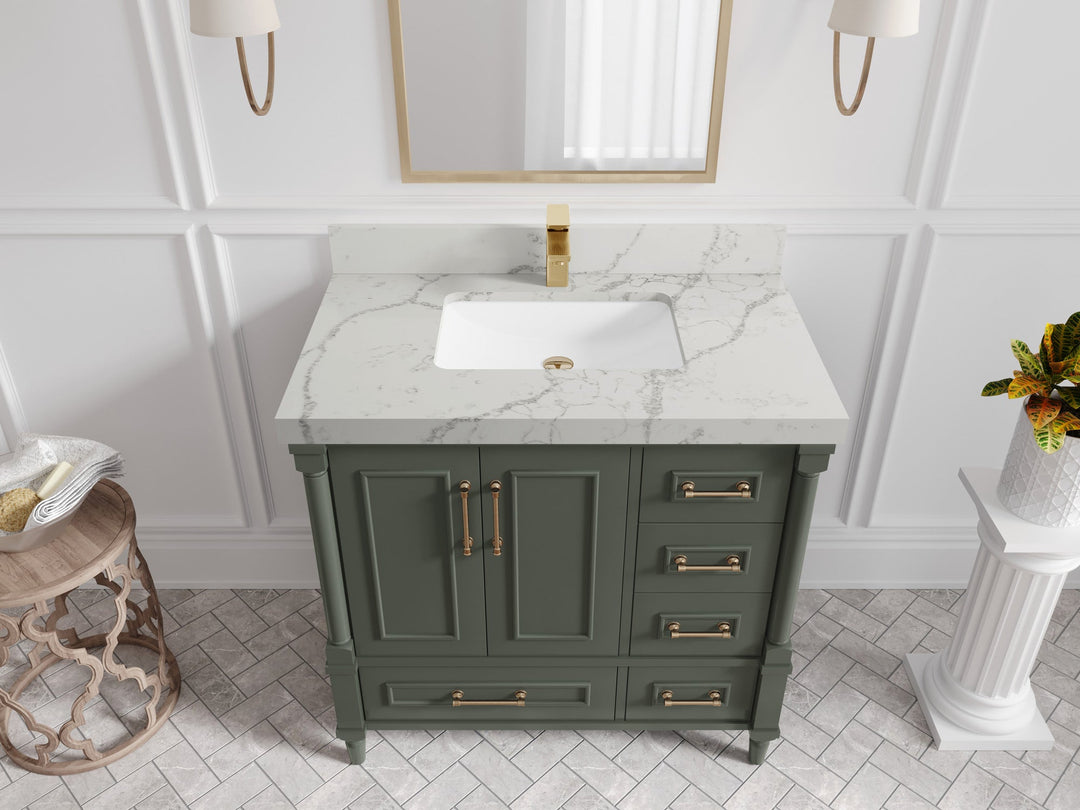Aberdeen 36 in. W x 22 in. D Center Sink Bathroom Vanity