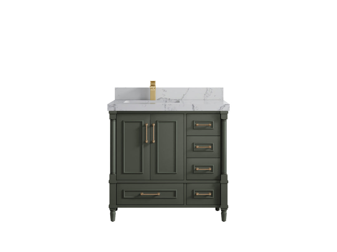 Aberdeen 36 in. W x 22 in. D Left Offset Sink Bathroom Vanity