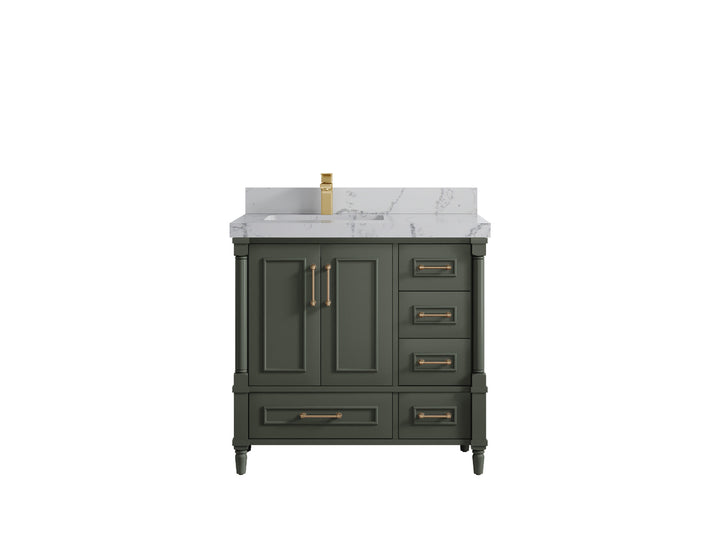 Aberdeen 36 in. W x 22 in. D Left Offset Sink Bathroom Vanity - photo 40