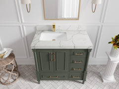 Aberdeen 36 in. W x 22 in. D Left Offset Sink Bathroom Vanity - photo 39