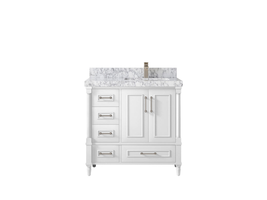 Aberdeen 36 in. W x 22 in. D Right Offset Sink Bathroom Vanity