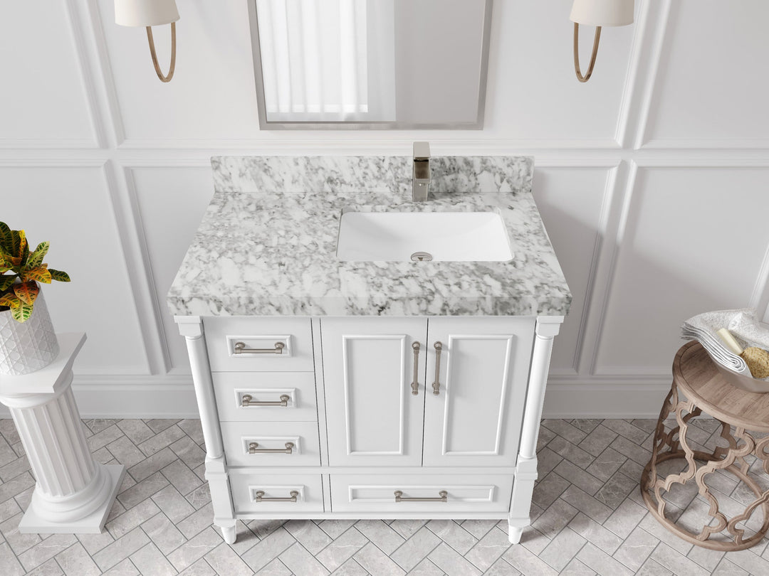 Aberdeen 36 in. W x 22 in. D Right Offset Sink Bathroom Vanity