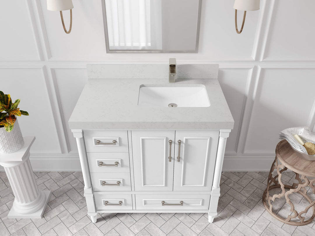 Aberdeen 36 in. W x 22 in. D Right Offset Sink Bathroom Vanity