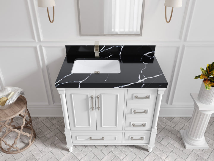 Aberdeen 36 in. W x 22 in. D Left Offset Sink Bathroom Vanity - photo 14