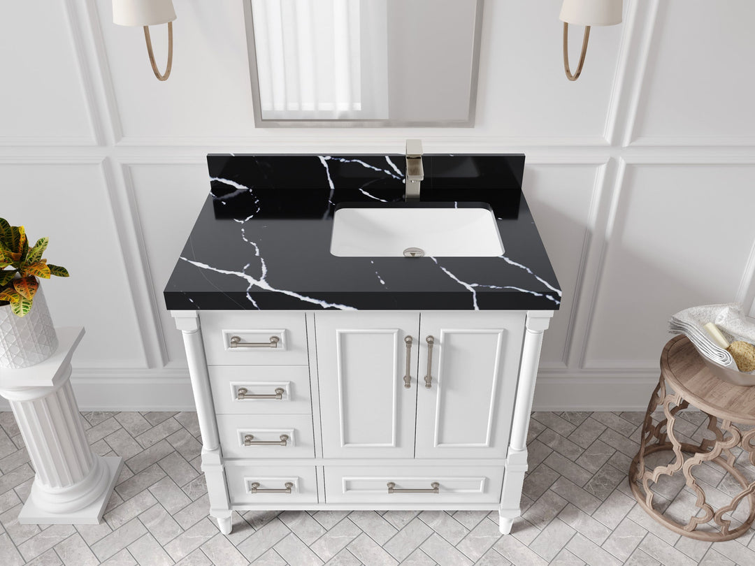 Aberdeen 36 in. W x 22 in. D Right Offset Sink Bathroom Vanity