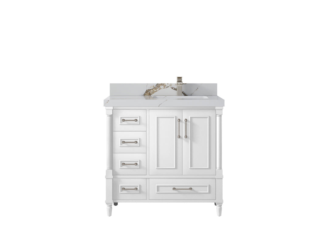 Aberdeen 36 in. W x 22 in. D Right Offset Sink Bathroom Vanity