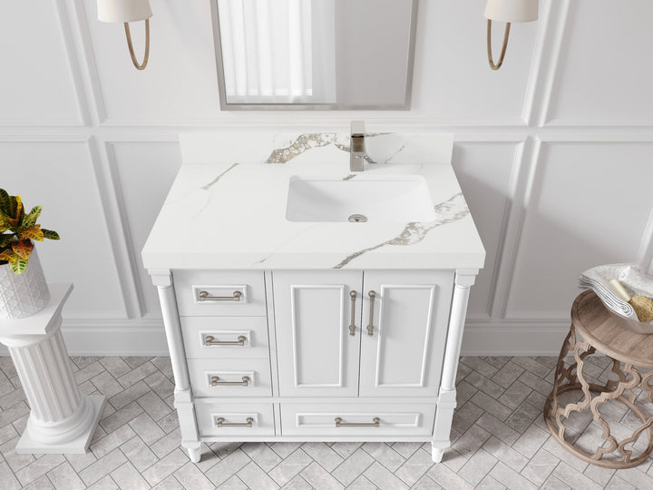 Aberdeen 36 in. W x 22 in. D Right Offset Sink Bathroom Vanity - photo 11