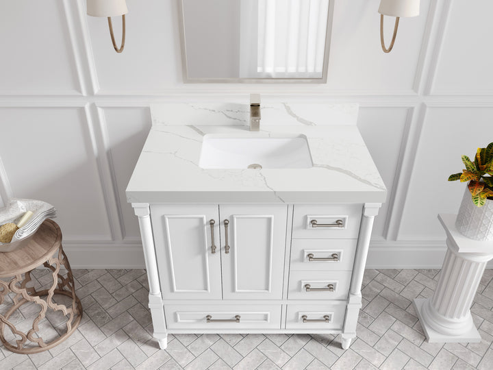 Aberdeen 36 in. W x 22 in. D Center Sink Bathroom Vanity - photo 41