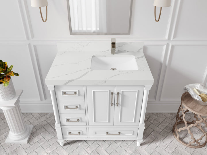 Aberdeen 36 in. W x 22 in. D Right Offset Sink Bathroom Vanity - photo 9