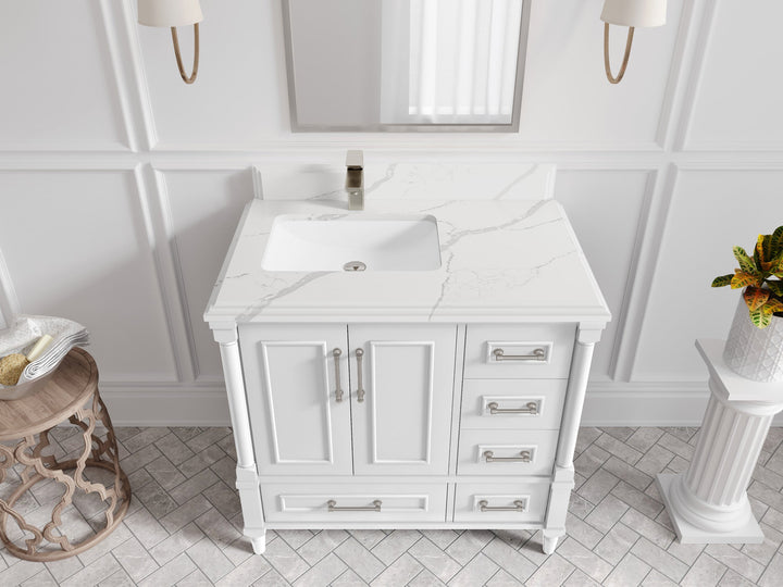 Aberdeen 36 in. W x 22 in. D Left Offset Sink Bathroom Vanity - photo 20