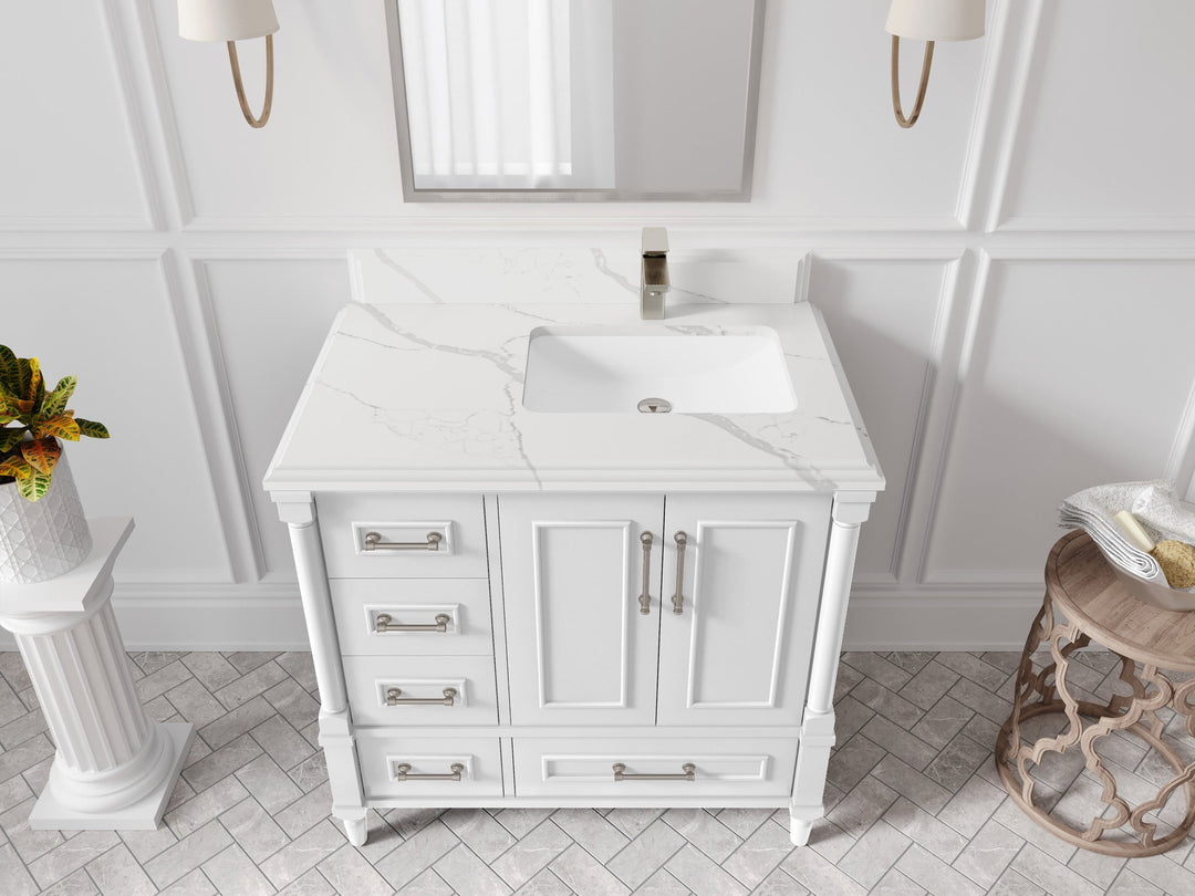 Aberdeen 36 in. W x 22 in. D Right Offset Sink Bathroom Vanity