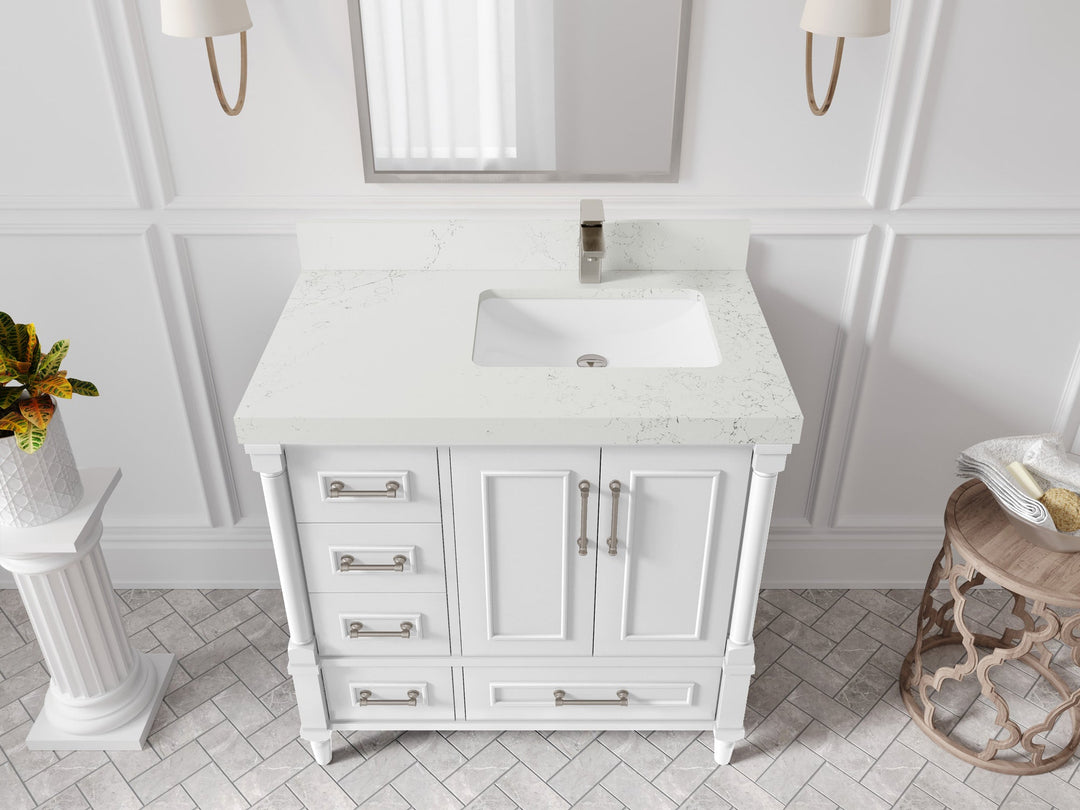 Aberdeen 36 in. W x 22 in. D Right Offset Sink Bathroom Vanity