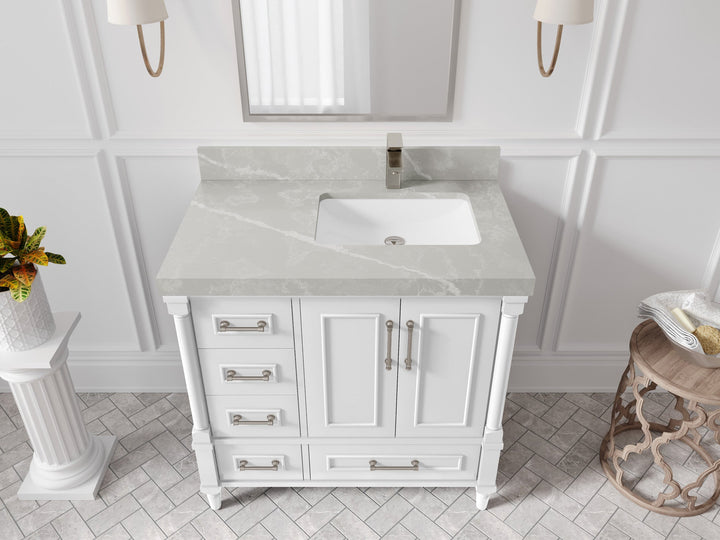 Aberdeen 36 in. W x 22 in. D Right Offset Sink Bathroom Vanity - photo 29