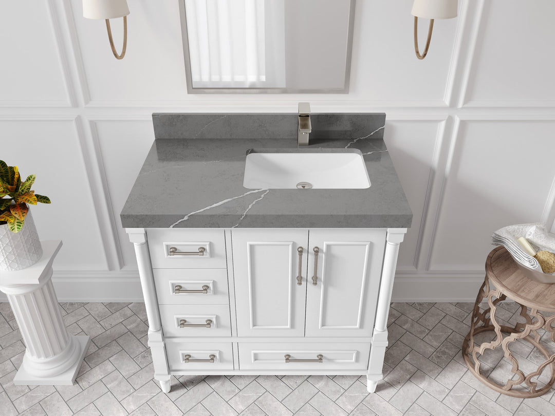 Aberdeen 36 in. W x 22 in. D Right Offset Sink Bathroom Vanity