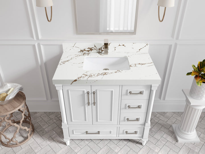Aberdeen 36 in. W x 22 in. D Center Sink Bathroom Vanity - photo 31
