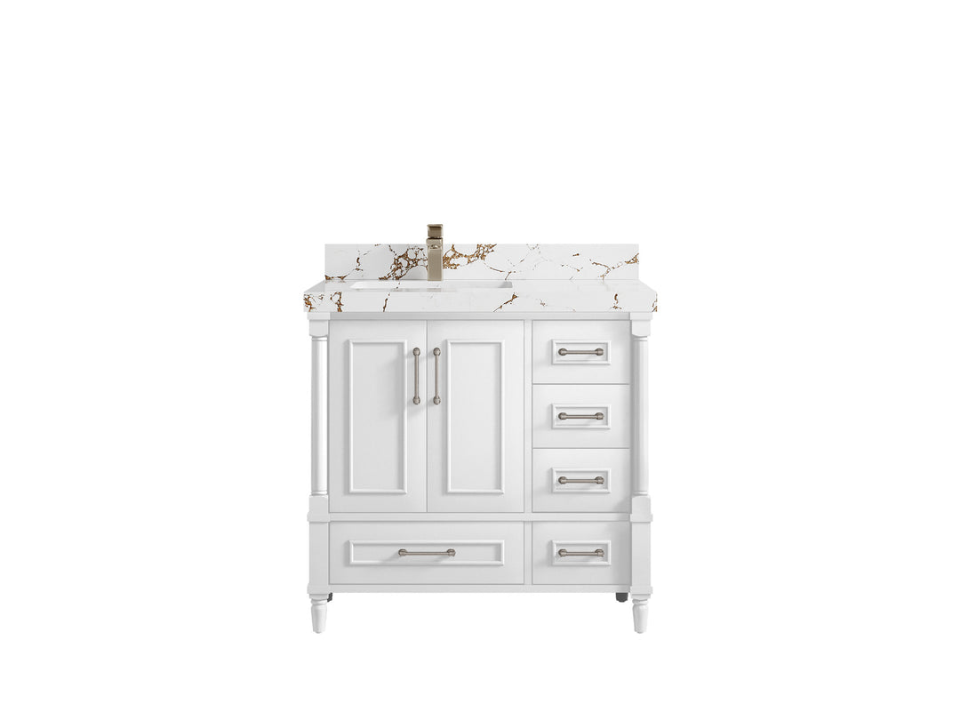 Aberdeen 36 in. W x 22 in. D Left Offset Sink Bathroom Vanity