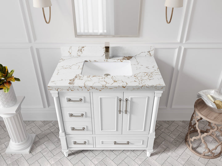 Aberdeen 36 in. W x 22 in. D Center Sink Bathroom vanity - photo 35