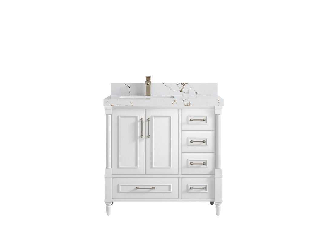 Aberdeen 36 in. W x 22 in. D Left Offset Sink Bathroom Vanity