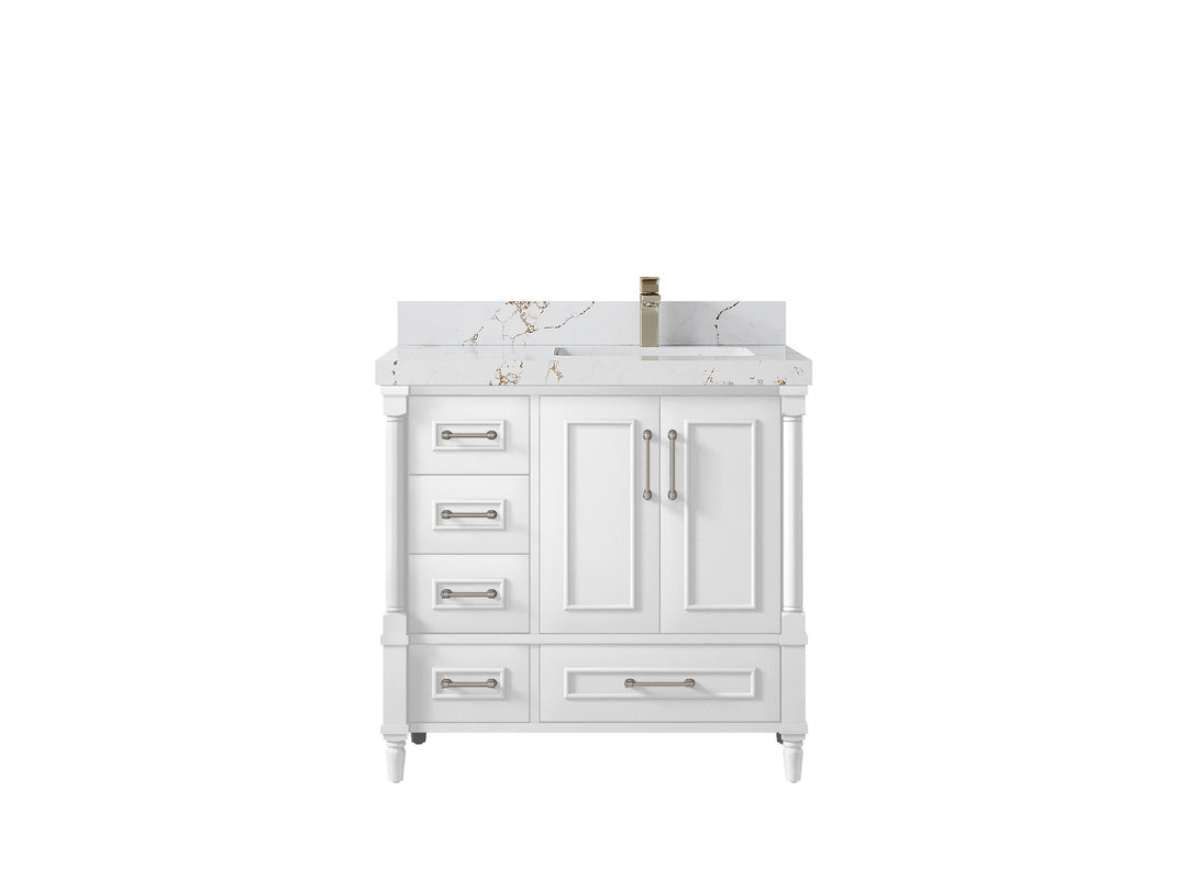 Aberdeen 36 in. W x 22 in. D Right Offset Sink Bathroom Vanity