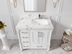 Aberdeen 36 in. W x 22 in. D Right Offset Sink Bathroom Vanity - photo 35
