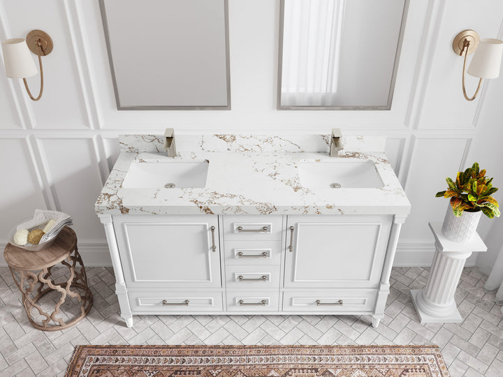 Aberdeen 60 in. W x 22 in. D Double Sink Bathroom Vanity - photo 37