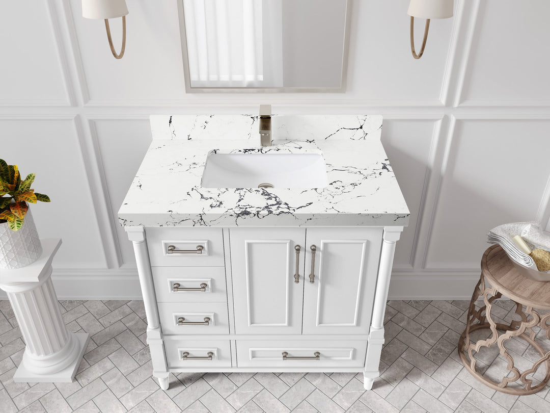Aberdeen 36 in. W x 22 in. D Center Sink Bathroom vanity