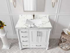 Aberdeen 36 in. W x 22 in. D Center Sink Bathroom Vanity - photo 37