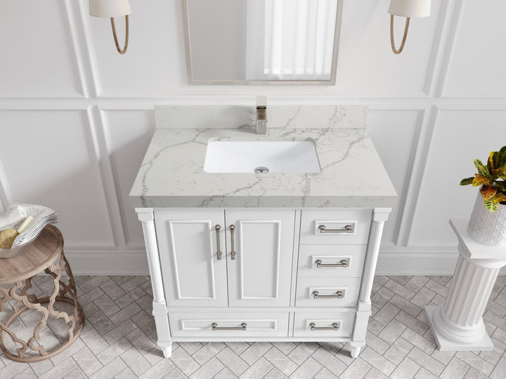 Aberdeen 36 in. W x 22 in. D Center Sink Bathroom Vanity - photo 37