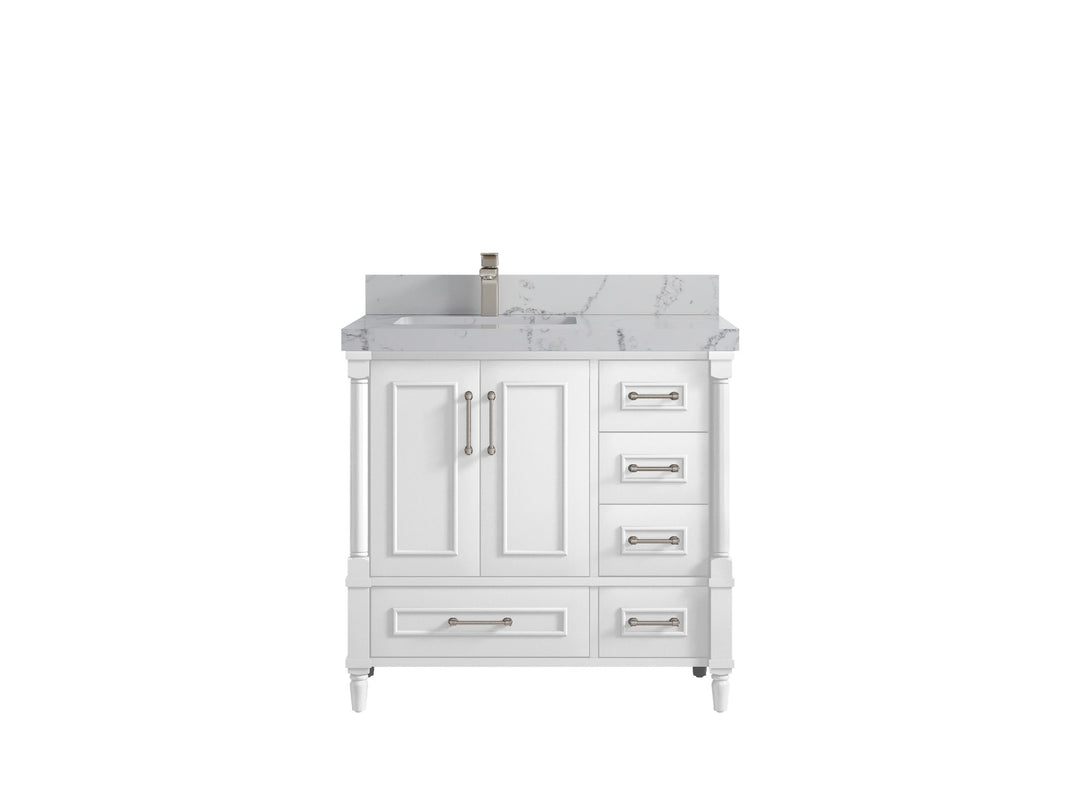 Aberdeen 36 in. W x 22 in. D Left Offset Sink Bathroom Vanity