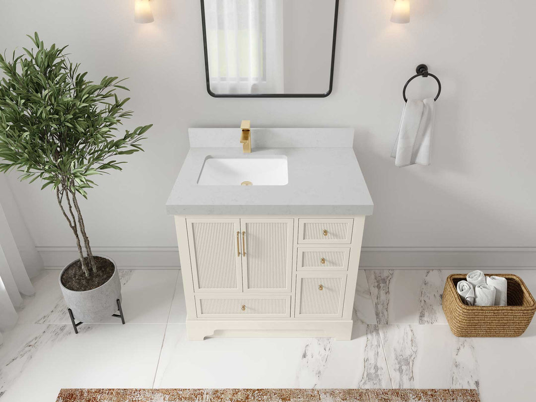 Alys 36 in. W x 22 in. D Left Offset Sink Bathroom Vanity