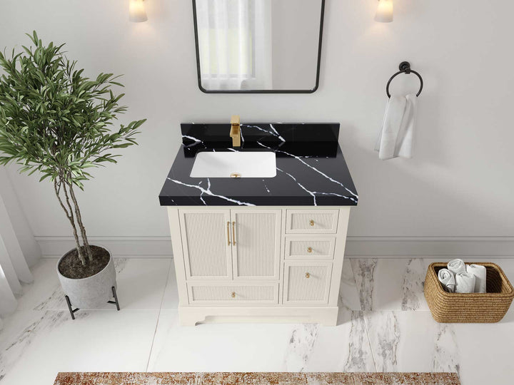 Alys 36 in. W x 22 in. D Left Offset Sink Bathroom Vanity - photo 11