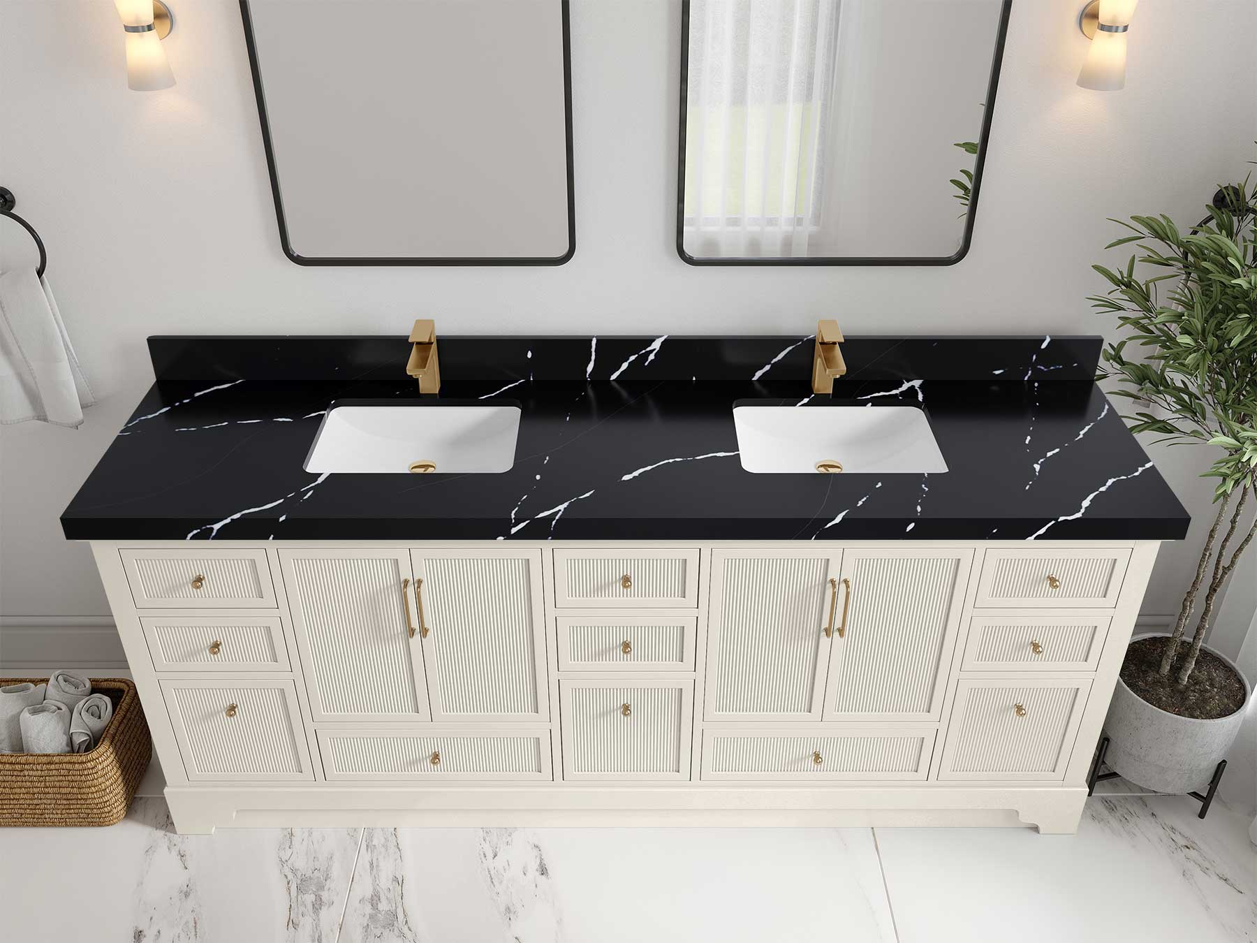 Alys 84 in. W x 22 in. D Double Sink Bathroom Vanity