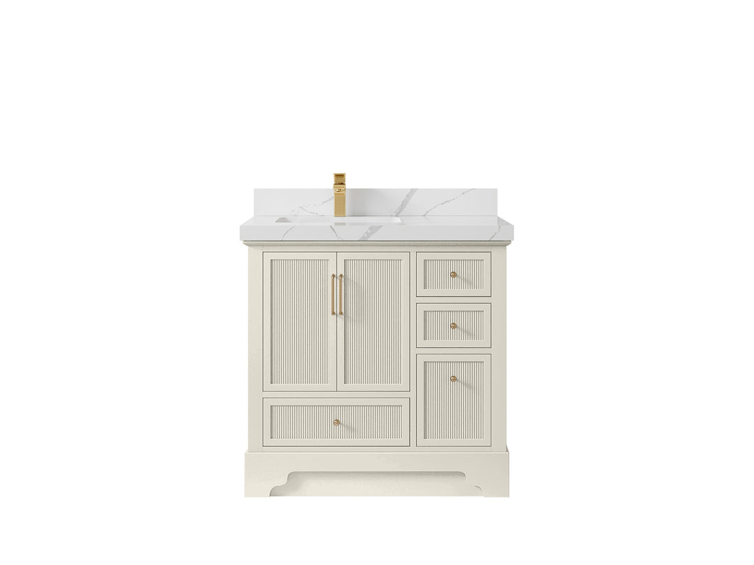 Alys 36 in. W x 22 in. D Left Offset Sink Bathroom Vanity