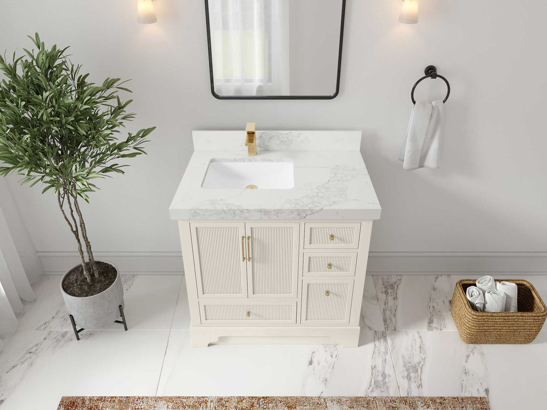 Alys 36 in. W x 22 in. D Left Offset Sink Bathroom Vanity