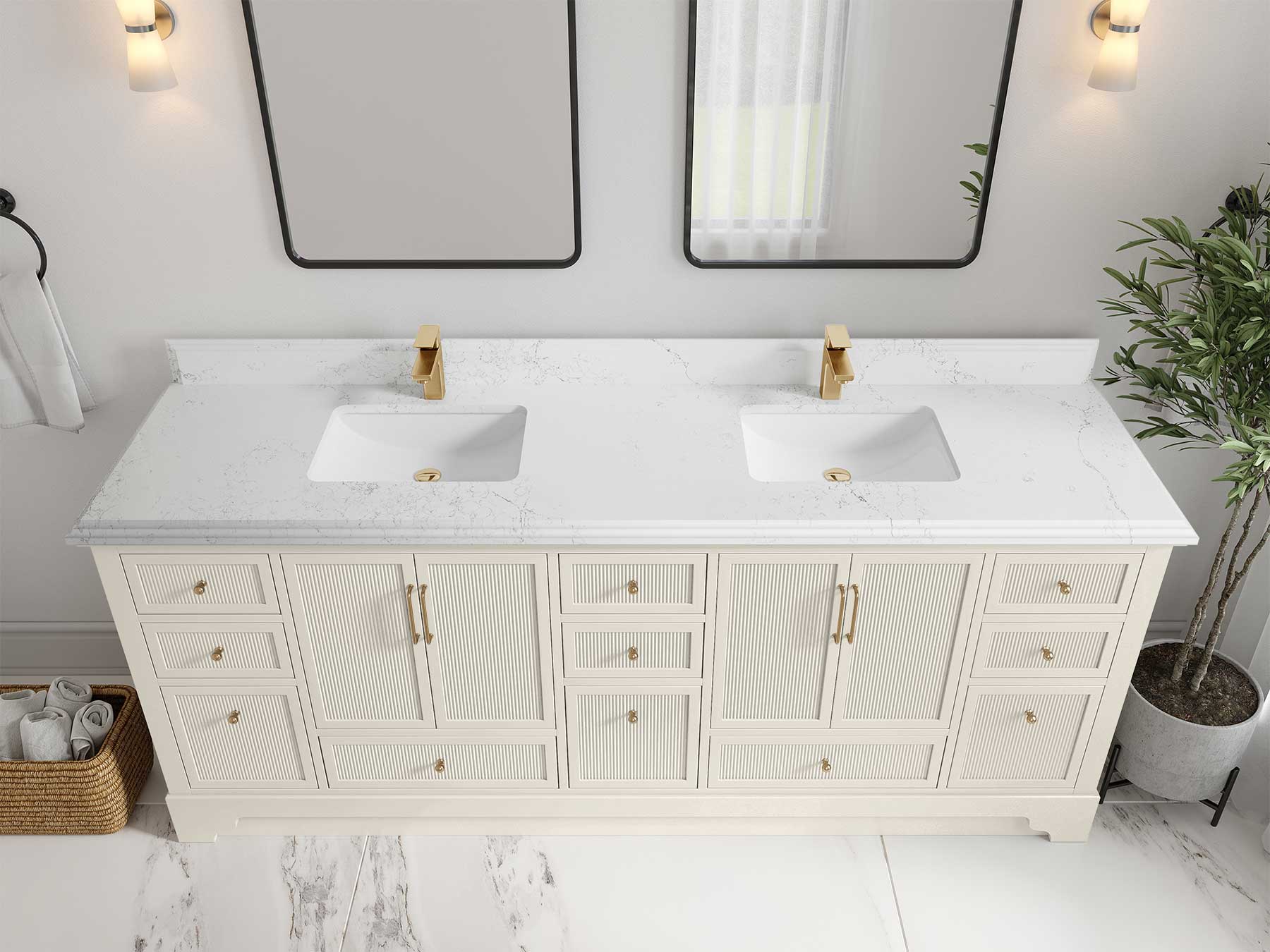 Alys 84 in. W x 22 in. D Double Sink Bathroom Vanity