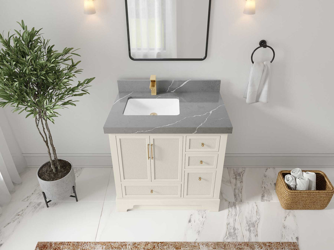 Alys 36 in. W x 22 in. D Left Offset Sink Bathroom Vanity