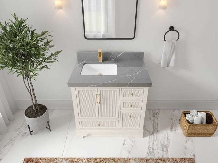 Alys 36 in. W x 22 in. D Left Offset Sink Bathroom Vanity - photo 33