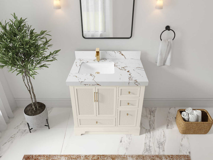 Alys 36 in. W x 22 in. D Left Offset Sink Bathroom Vanity - photo 35