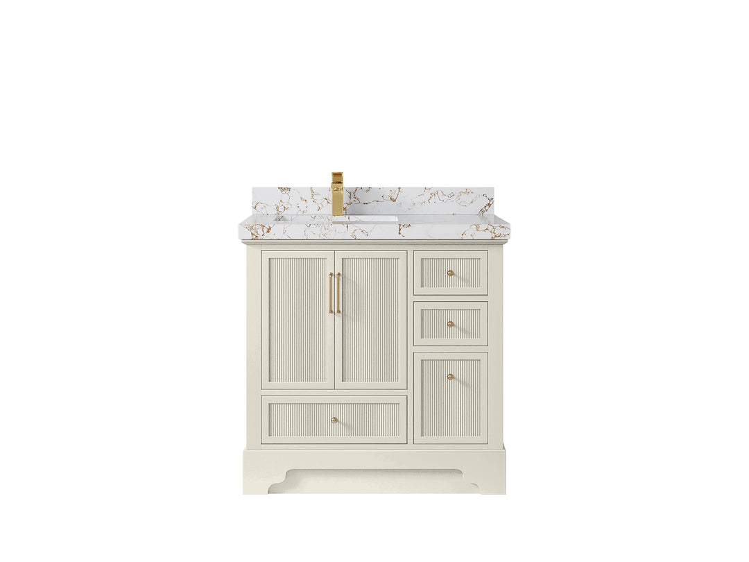 Alys 36 in. W x 22 in. D Left Offset Sink Bathroom Vanity