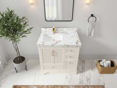 Alys 36 in. W x 22 in. D Left Offset Sink Bathroom Vanity