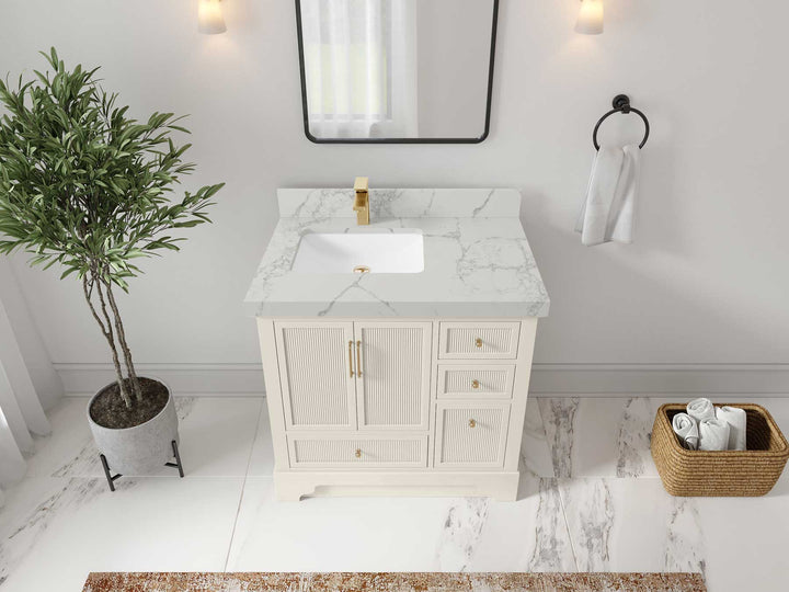 Alys 36 in. W x 22 in. D Left Offset Sink Bathroom Vanity - photo 41