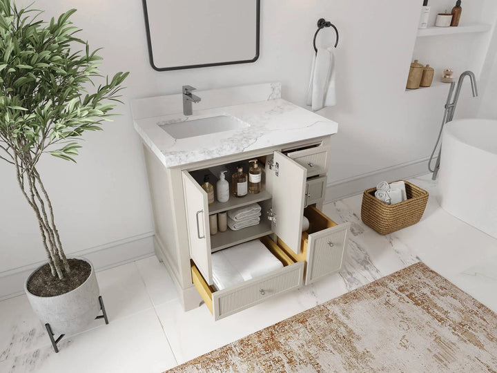Alys 36 in. W x 22 in. D Left Offset Sink Bathroom Vanity - photo 3