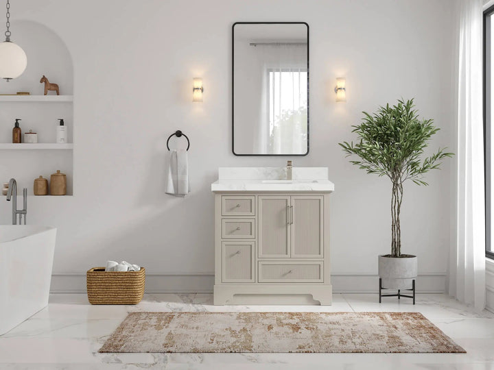 Alys 36 in. W x 22 in. D Right Offset Sink Bathroom Vanity - photo 4
