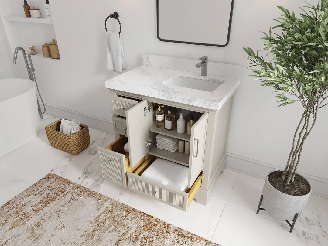 Alys 36 in. W x 22 in. D Right Offset Sink Bathroom Vanity