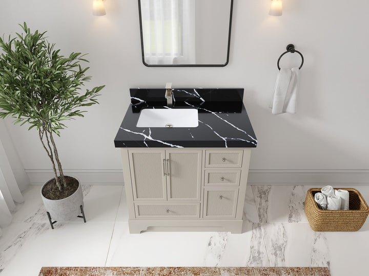 Alys 36 in. W x 22 in. D Left Offset Sink Bathroom Vanity - photo 7