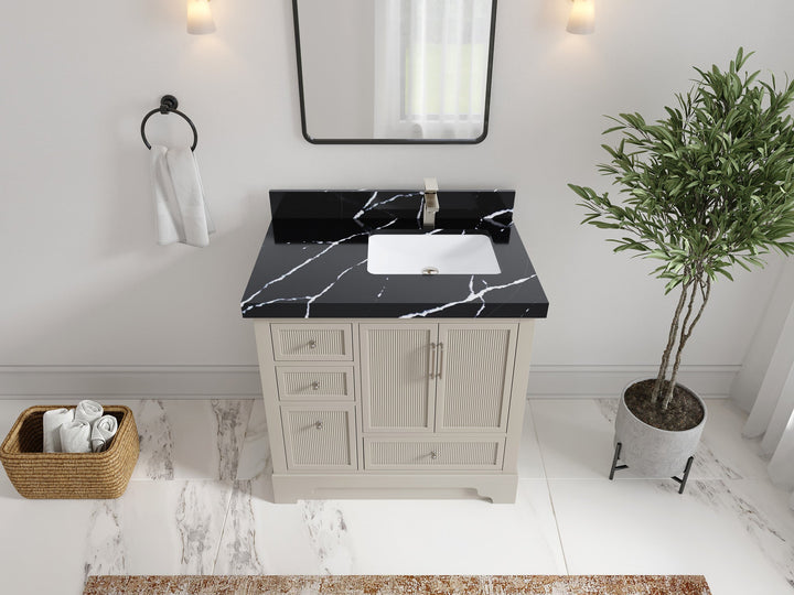 Alys 36 in. W x 22 in. D Right Offset Sink Bathroom Vanity - photo 7