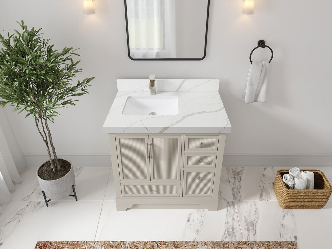 Alys 36 in. W x 22 in. D Left Offset Sink Bathroom Vanity